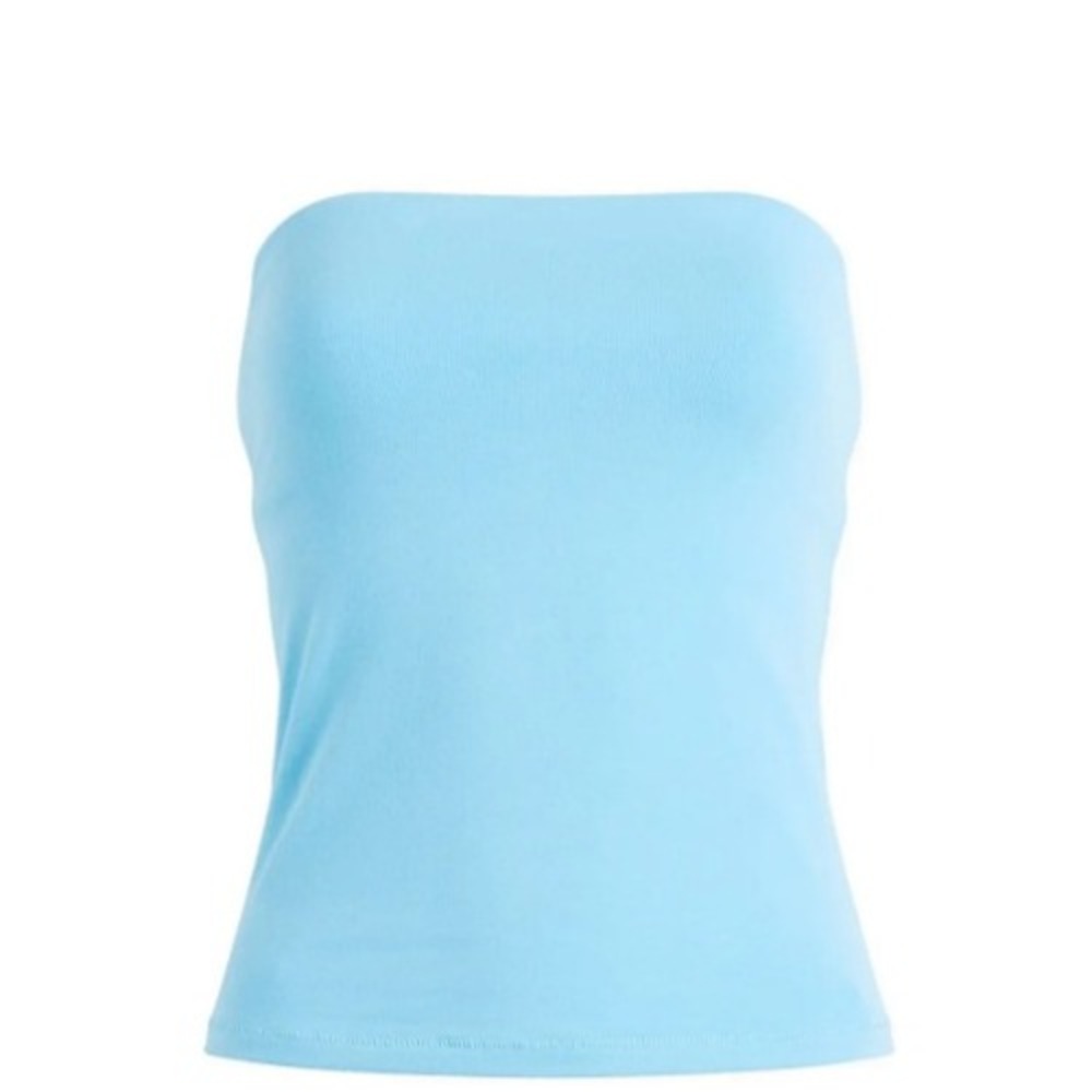 Skims Cotton Jersey Tube Top Water Blue XS TP-TUB_9645W Strapless Bandeau